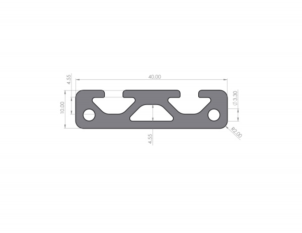 Aluminiumprofil 40x10 Nut 5 I-Typ